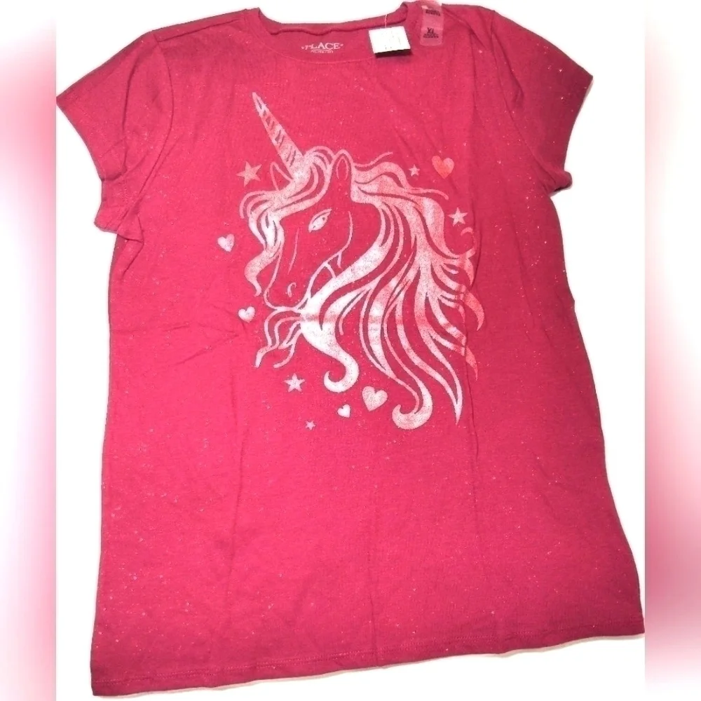 The Children's Place Unicorn Hearts Short Sleeve T-Shirt